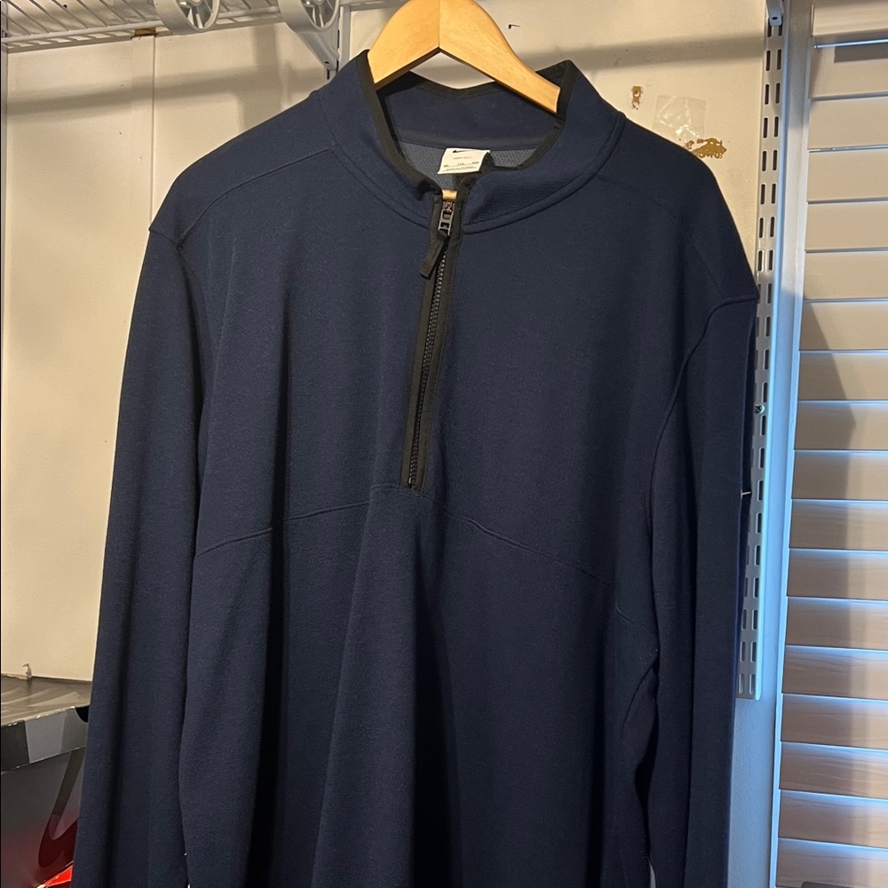 Nike Men's Dri-Fit Dark Blue Zip-Up Sweater